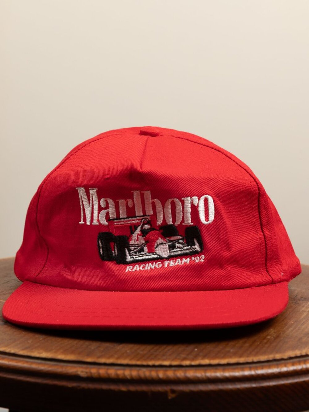 VTG 90s Marlboro Racing Team Snapback Hat Red NOS Deadstock F1 IndyCar Promo Ca